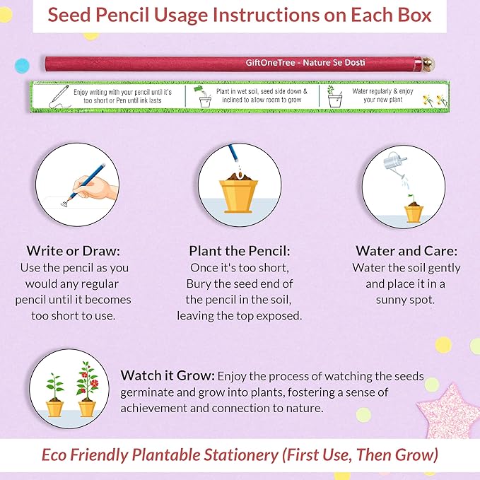 Plantable Seed Pencils | Pack of 15 Single Pencils