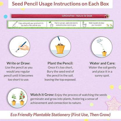 Plantable Seed Pencils | Pack of 15 Single Pencils