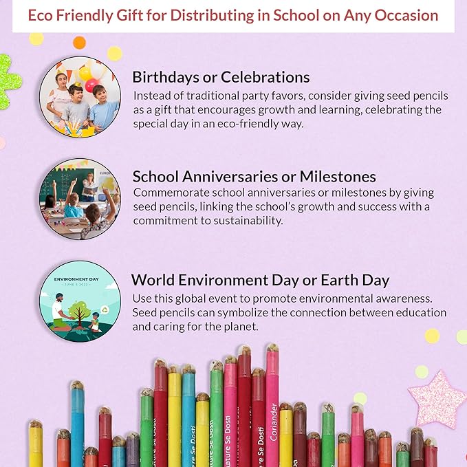 Plantable Seed Pencils | Pack of 15 Single Pencils