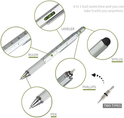 6-in-1 Multifunctional Metal Tool Pen