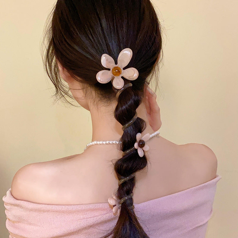 Acrylic Flower Hair Ties Women