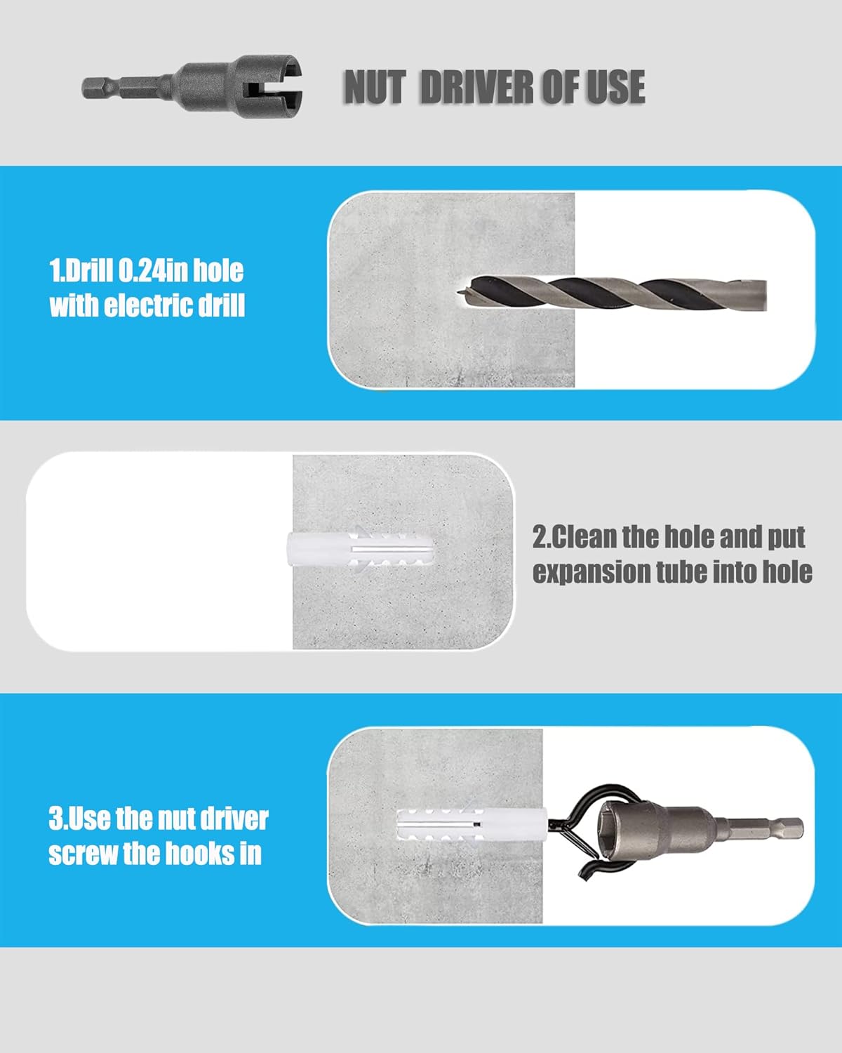 Black Screw Hooks Heavy pack of 12