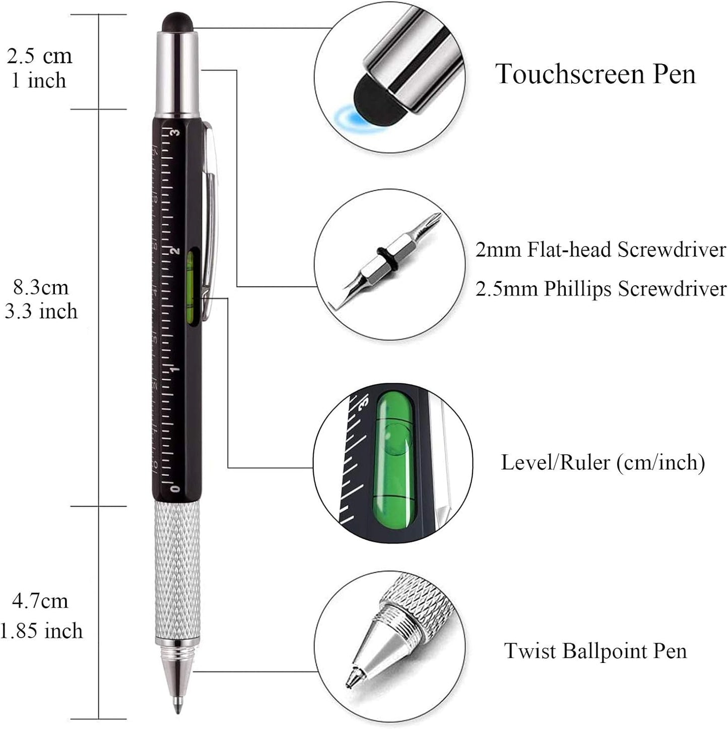 6-in-1 Multifunctional Metal Tool Pen