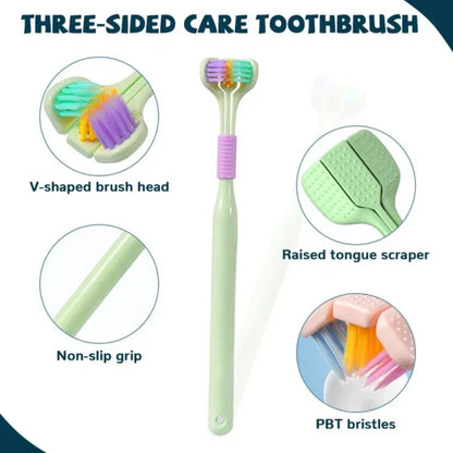 Triple Sided Toothbrush Pack of (2)