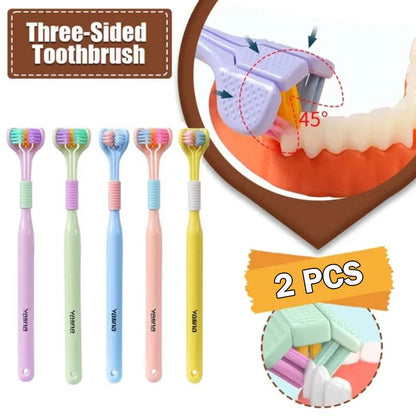 Triple Sided Toothbrush Pack of (2)